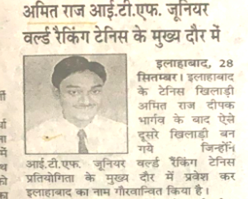 Amit Raj ,EI-Kanpur, is an ace tennis player